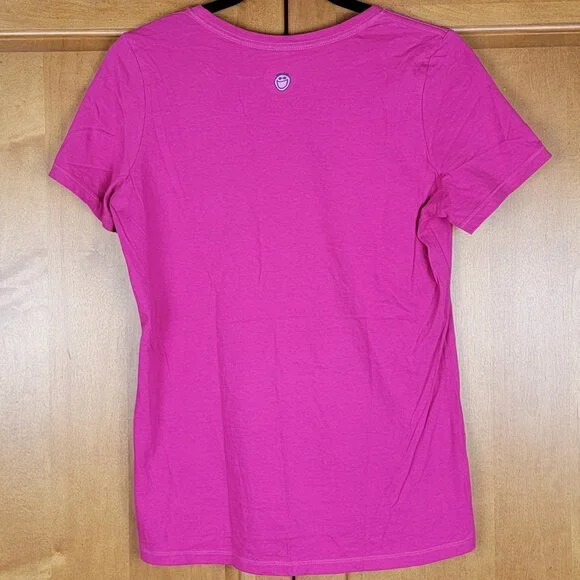 Life Is Good Magenta V-Neck Today is a Good Day Short Sleeve Classic Fit Tee - S - Picture 2 of 6